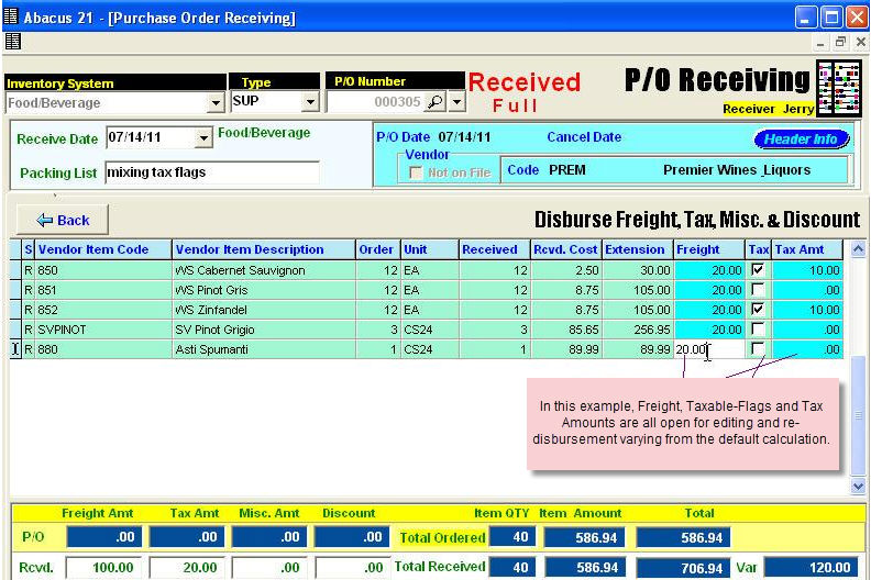spread of tax freight miscellaneous